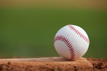 Baseball Close Up on the Pitchers Mound with room for copyの写真素材