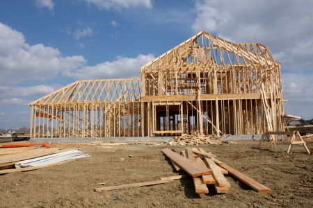 New House Construction Frame with room for copyの写真素材