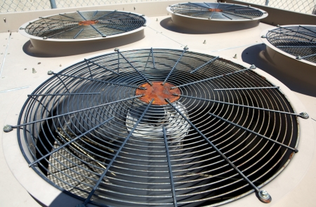 External Air Conditioner Fans for Industrial Backgroundの写真素材