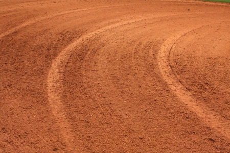 Baseball Infield Dirt Patterns from being rakedの写真素材