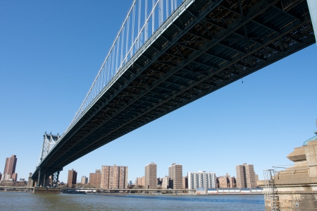 Underside View of Manhattan Bridgeの写真素材