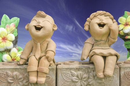 Child smile statueの写真素材