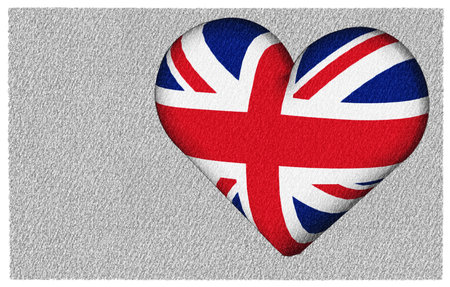 A British flag with a big hertの写真素材