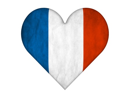 Flag of france in Love heart shapeの写真素材