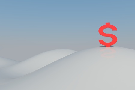 Glossy red dollar symbol by three dimensional programの写真素材