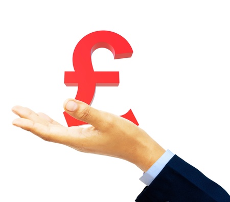 Glossy red pound symbol by three dimensional programの写真素材