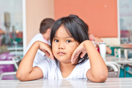 Closeup of asian children in relax time