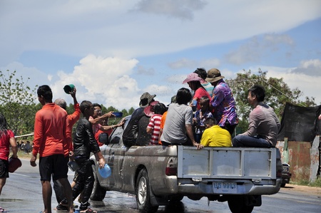 Songkarn is new year of Thailand , Every year on April is summerseason the people to Merit , Back to the family and Splashing waterのeditorial素材