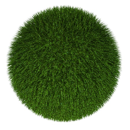 Nature ball in fur grass style to created by three dimensional softwareの写真素材