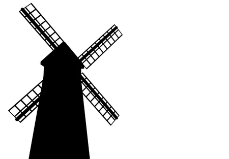 Grunge style of windmill with orange grunge backgroundの写真素材