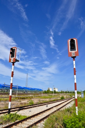 Steel road of Train in  Map ta phut , Thailand の写真素材