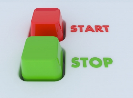 Red and green "start" "stop" button switchの写真素材