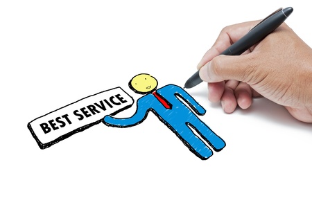 Engineer icon with service board by hand drawingの写真素材