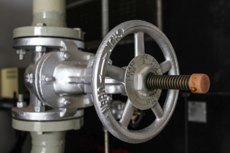 Steel valve with pipe lineの写真素材