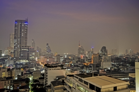 Night scene of the city , Bangkok city Thailandの写真素材