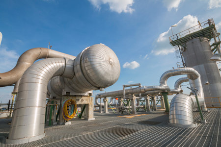 Process area of refinert industrial factory in day time