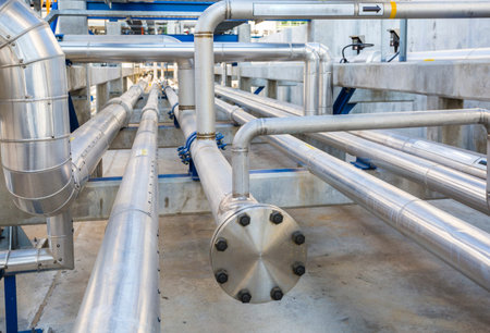 Transfer pipe line in process area in industrial plant