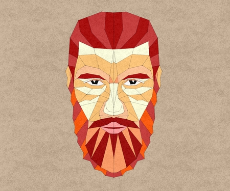 Illustrator design of Man Head Hipster styleの写真素材