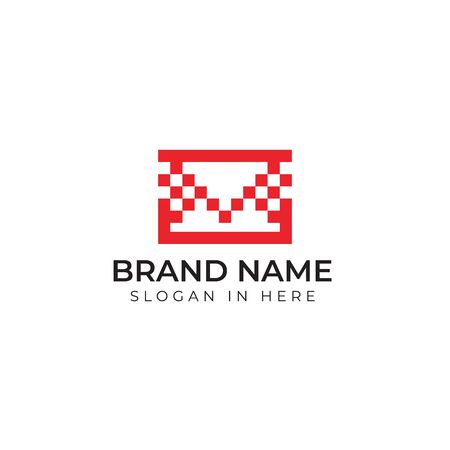 Email icon shaped with bold line vector logo design elementのイラスト素材