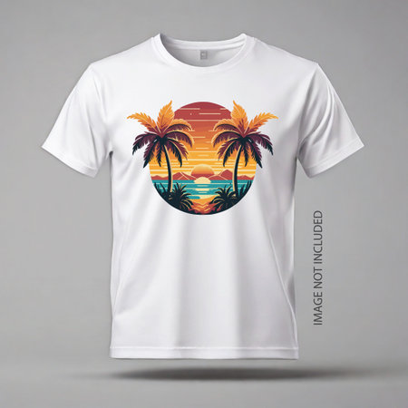 T-shirt for Men or Women, Summer Beach Logo Vectorのイラスト素材