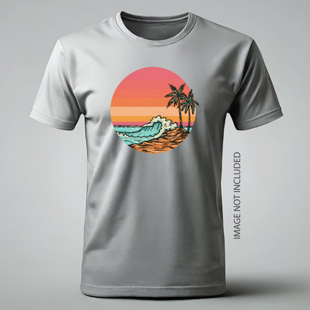 T-shirt for Men or Women, Summer Beach Logo Vector design.のイラスト素材