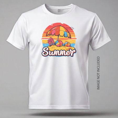T-shirt for Men or Women, Summer Beach Logo Vector design.のイラスト素材