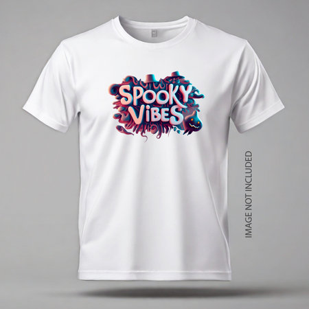 T-shirt design A cute ghost with spooky vibes.のイラスト素材