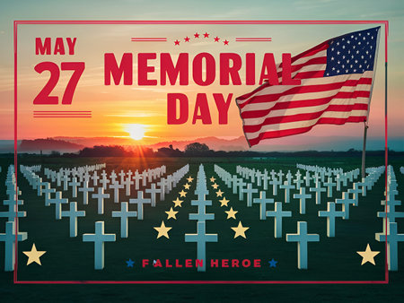 Happy Memorial Day. Remember and honor those who have served our country.の写真素材