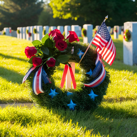 Happy Memorial Day. Remember and honor those who have served our country.の写真素材
