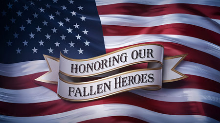 Memorial Day Banner Remember and Honor with the American Flag.