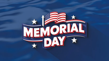 Memorial Day Banner Remember and Honor with the American Flag.の写真素材