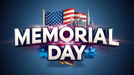Memorial Day Banner Remember and Honor with the American Flag.の写真素材