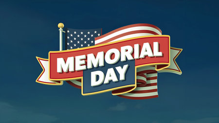 Memorial Day Banner Remember and Honor with the American Flag.の写真素材