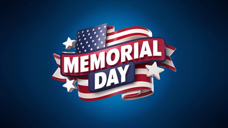 Memorial Day Banner Remember and Honor with the American Flag.の写真素材