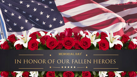 Memorial Day Banner Remember and Honor with the American Flag.の写真素材