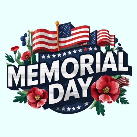 Memorial Day logo Remember and Honor Vector Designのイラスト素材