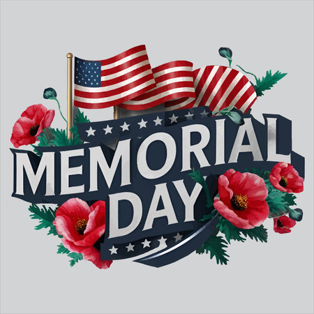 Memorial Day logo Remember and Honor Vector Designのイラスト素材