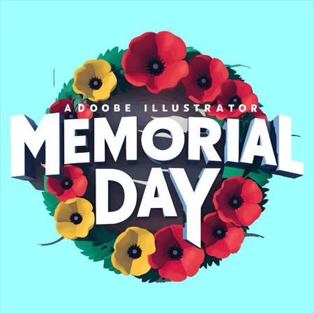 Memorial Day logo Remember and Honor Vector Designのイラスト素材