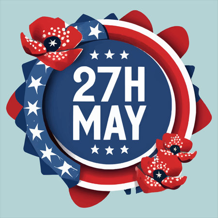Memorial Day logo Remember and Honor Vector Designのイラスト素材