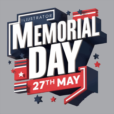 Memorial Day logo Remember and Honor Vector Designのイラスト素材
