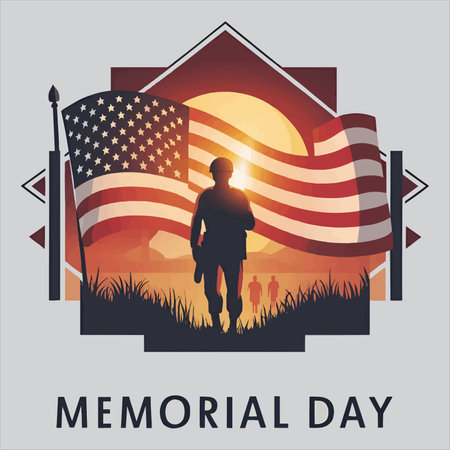 Memorial Day logo Remember and Honor Vector Designのイラスト素材