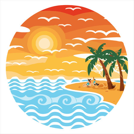 Summer Lover California Vintage T-Shirt Designのイラスト素材
