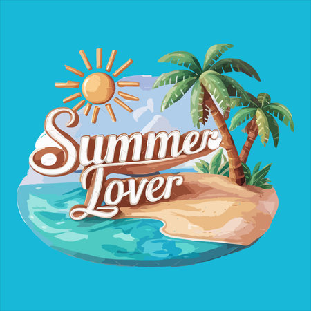 Summer Lover California Vintage T-Shirt Designのイラスト素材