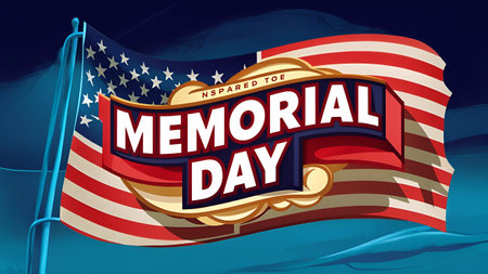 Memorial Day Banner Remember and Honor with the American Flag.の写真素材
