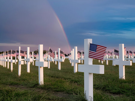 Happy Memorial Day. Remember and honor those who have served our country.の写真素材