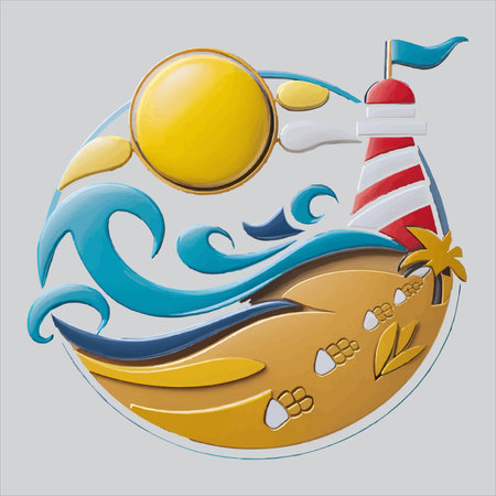 summer beach sunset t shirt designのイラスト素材