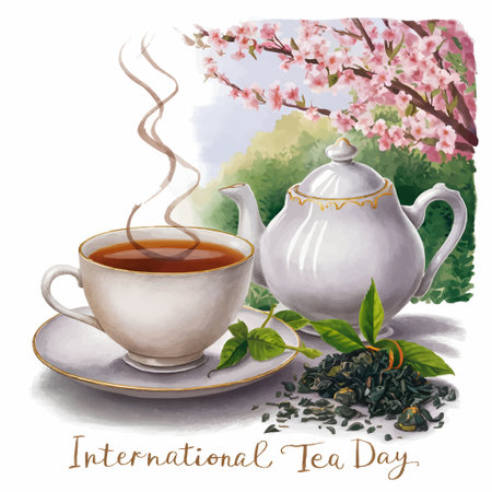 21 May International Tea dayのイラスト素材