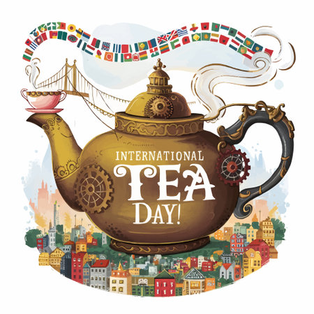 21 May International Tea dayのイラスト素材