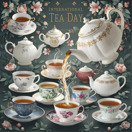 21 May International Tea dayのイラスト素材