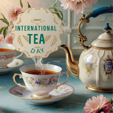 21 May International Tea dayのイラスト素材